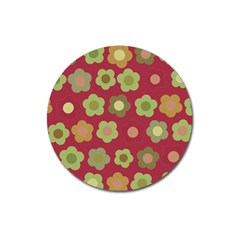 Floral Pattern Magnet 3  (round) by Valentinaart