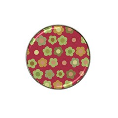 Floral Pattern Hat Clip Ball Marker (4 Pack) by Valentinaart