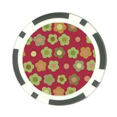 Floral Pattern Poker Chip Card Guard by Valentinaart