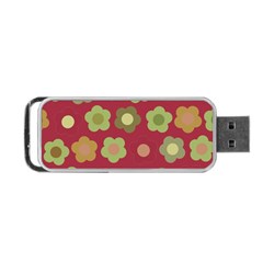 Floral Pattern Portable Usb Flash (one Side)