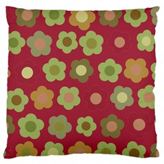 Floral Pattern Large Flano Cushion Case (one Side)