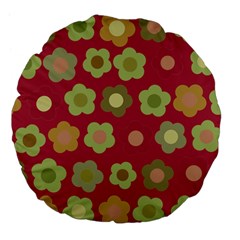 Floral Pattern Large 18  Premium Flano Round Cushions