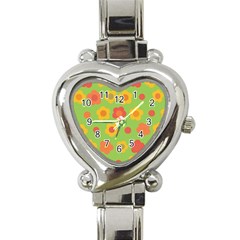 Floral Pattern Heart Italian Charm Watch by Valentinaart