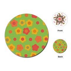 Floral Pattern Playing Cards (round)  by Valentinaart