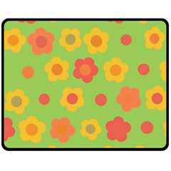 Floral Pattern Double Sided Fleece Blanket (medium) 