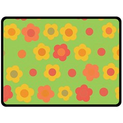 Floral Pattern Double Sided Fleece Blanket (large) 