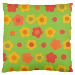 Floral Pattern Large Flano Cushion Case (two Sides)