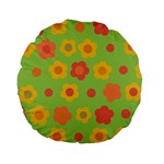 Floral pattern Standard 15  Premium Flano Round Cushions Front