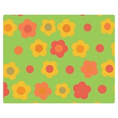 Floral Pattern Double Sided Flano Blanket (medium) 