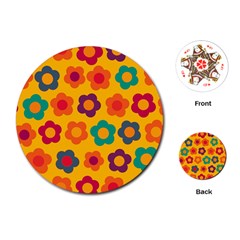 Floral Pattern Playing Cards (round) 