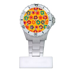 Floral Pattern Plastic Nurses Watch by Valentinaart