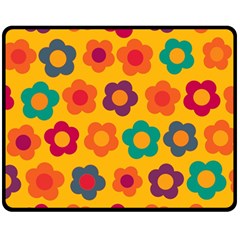 Floral Pattern Double Sided Fleece Blanket (medium) 