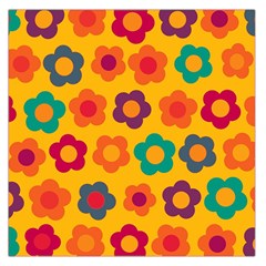 Floral Pattern Large Satin Scarf (square)