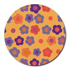 Floral Pattern Round Mousepads by Valentinaart