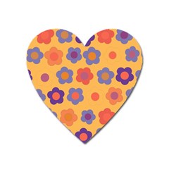 Floral Pattern Heart Magnet by Valentinaart