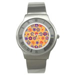 Floral pattern Stainless Steel Watch Front