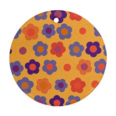 Floral Pattern Round Ornament (two Sides) by Valentinaart