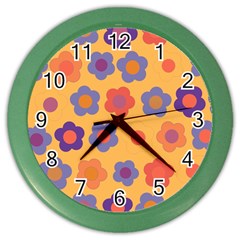 Floral Pattern Color Wall Clocks by Valentinaart