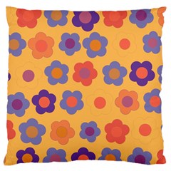 Floral Pattern Large Flano Cushion Case (one Side)