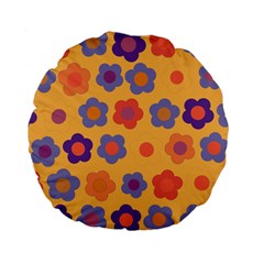 Floral Pattern Standard 15  Premium Flano Round Cushions