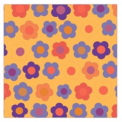 Floral Pattern Large Satin Scarf (square)