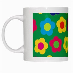 Floral Pattern White Mugs by Valentinaart