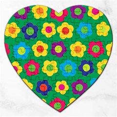 Floral Pattern Jigsaw Puzzle (heart) by Valentinaart