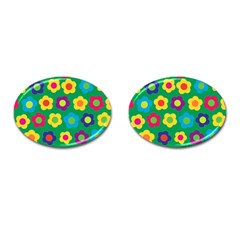 Floral Pattern Cufflinks (oval) by Valentinaart