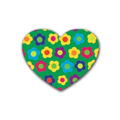 Floral Pattern Heart Coaster (4 Pack) 