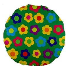 Floral Pattern Large 18  Premium Round Cushions by Valentinaart