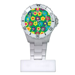 Floral Pattern Plastic Nurses Watch by Valentinaart