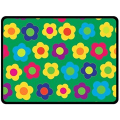 Floral Pattern Double Sided Fleece Blanket (large) 