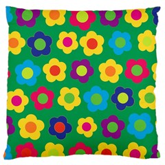 Floral Pattern Large Flano Cushion Case (one Side)