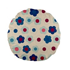 Floral Pattern Standard 15  Premium Flano Round Cushions