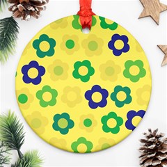 Floral Pattern Round Ornament (two Sides) by Valentinaart