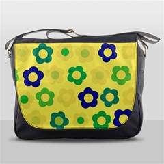 Floral Pattern Messenger Bags by Valentinaart