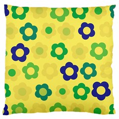 Floral Pattern Large Flano Cushion Case (two Sides)