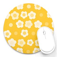 Floral Pattern Round Mousepads by Valentinaart