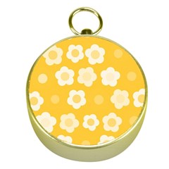 Floral Pattern Gold Compasses