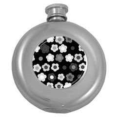 Floral Pattern Round Hip Flask (5 Oz) by Valentinaart