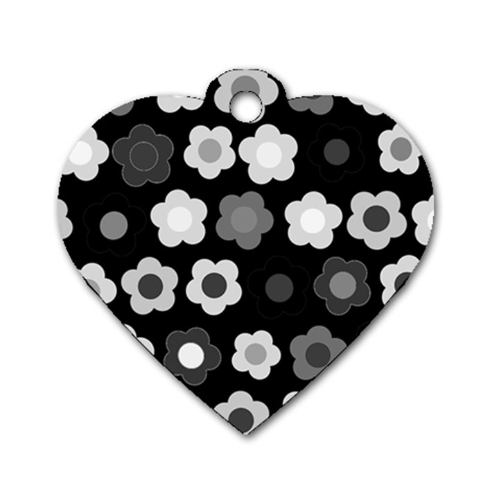 Floral pattern Dog Tag Heart (One Side)