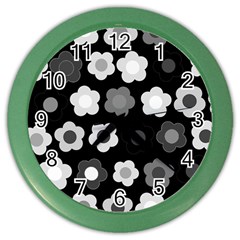 Floral Pattern Color Wall Clocks by Valentinaart