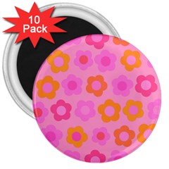 Pink Floral Pattern 3  Magnets (10 Pack)  by Valentinaart