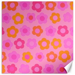 Pink Floral Pattern Canvas 16  X 16   by Valentinaart