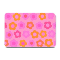 Pink Floral Pattern Small Doormat  by Valentinaart