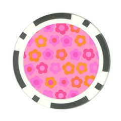 Pink Floral Pattern Poker Chip Card Guard by Valentinaart