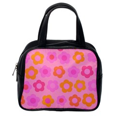 Pink Floral Pattern Classic Handbags (one Side) by Valentinaart