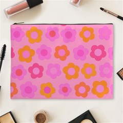 Pink Floral Pattern Cosmetic Bag (xl) by Valentinaart