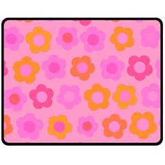 Pink Floral Pattern Fleece Blanket (medium)  by Valentinaart