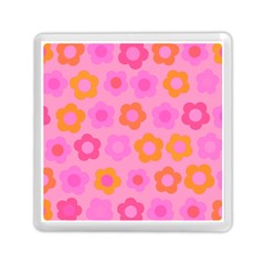 Pink Floral Pattern Memory Card Reader (square) 